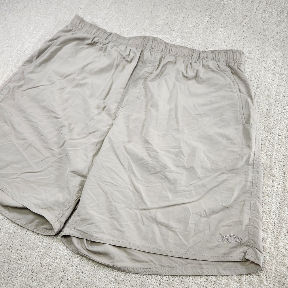 Aftco Shorts Men XL Hybrid Fishing Swim Elastic Waist‎ Chino Lined Quick Dry 10"